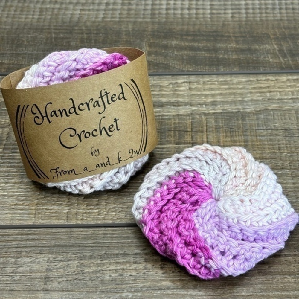 Handcrafted‎ Crochet Spiral Tawashi Scrubbies Set Cotton Yarn Handmade